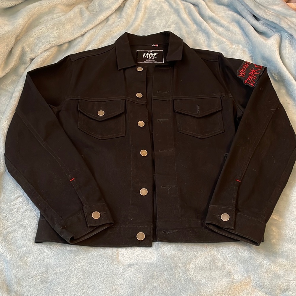 G-Eazy Dylan Thomas Rage Against the Dying of the Light Black Denim Jacket